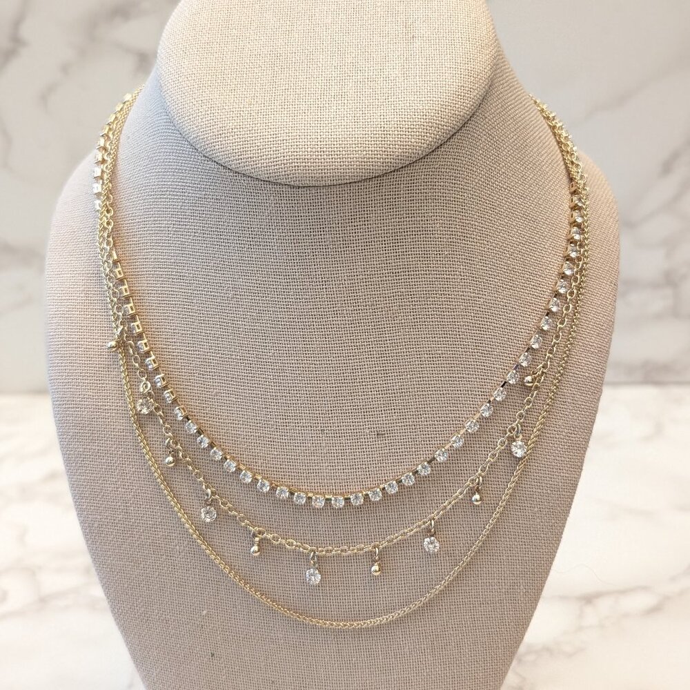 J.Crew Factory Crystal Layering Necklace